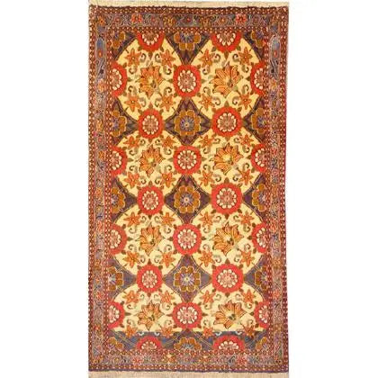 Authentic Persian Rug Varamin Traditional Style Hand-Knotted Indoor Area Rug With Natural Wool And Cotton 5'3" X 2'8" Panr02139